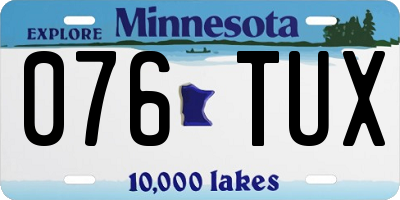 MN license plate 076TUX