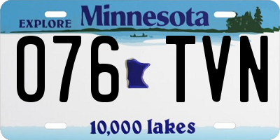 MN license plate 076TVN