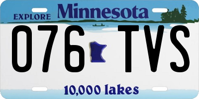 MN license plate 076TVS