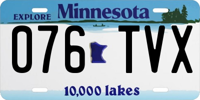 MN license plate 076TVX