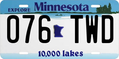 MN license plate 076TWD