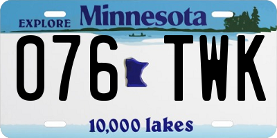 MN license plate 076TWK