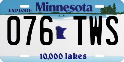 MN license plate 076TWS