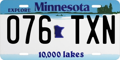 MN license plate 076TXN