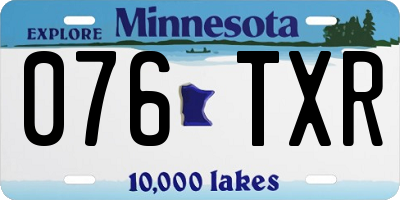 MN license plate 076TXR