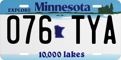 MN license plate 076TYA
