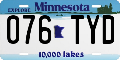 MN license plate 076TYD