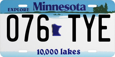 MN license plate 076TYE
