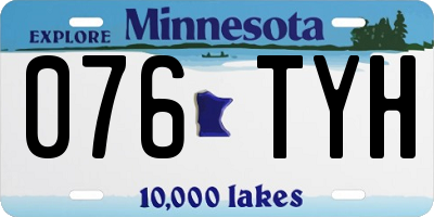 MN license plate 076TYH