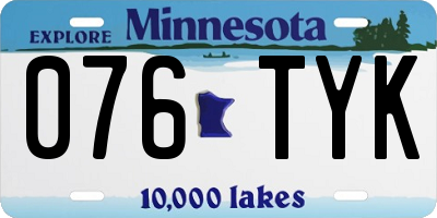 MN license plate 076TYK