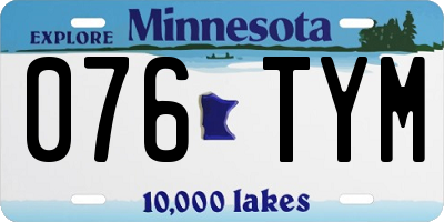 MN license plate 076TYM