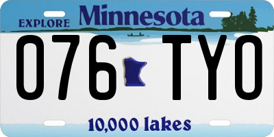 MN license plate 076TYO