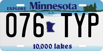 MN license plate 076TYP