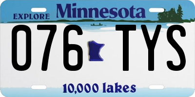 MN license plate 076TYS