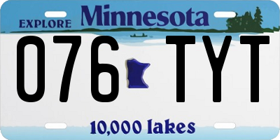 MN license plate 076TYT