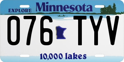 MN license plate 076TYV