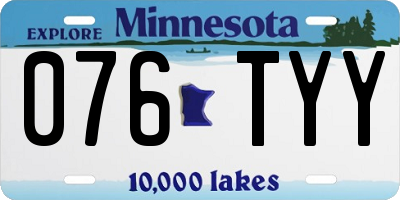 MN license plate 076TYY