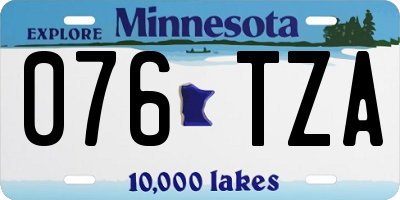 MN license plate 076TZA