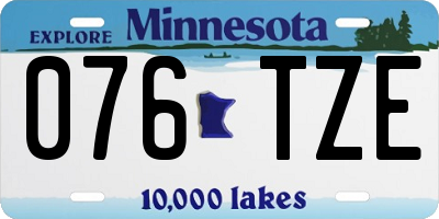 MN license plate 076TZE
