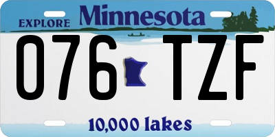 MN license plate 076TZF