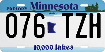 MN license plate 076TZH