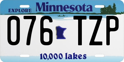MN license plate 076TZP