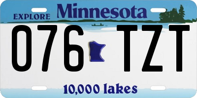 MN license plate 076TZT