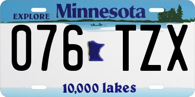 MN license plate 076TZX