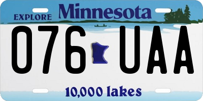 MN license plate 076UAA