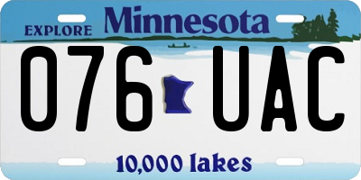 MN license plate 076UAC