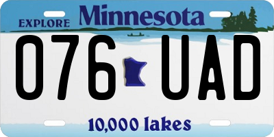 MN license plate 076UAD
