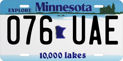 MN license plate 076UAE