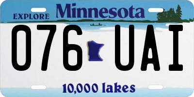 MN license plate 076UAI