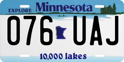 MN license plate 076UAJ