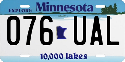 MN license plate 076UAL