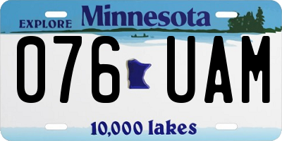 MN license plate 076UAM