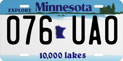 MN license plate 076UAO