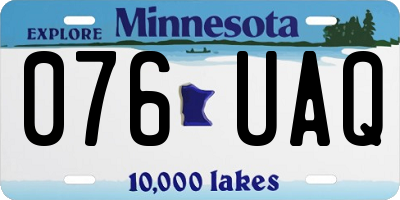 MN license plate 076UAQ