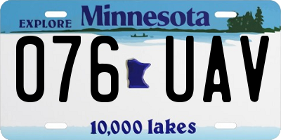 MN license plate 076UAV