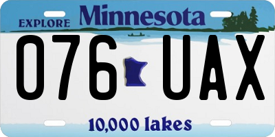 MN license plate 076UAX