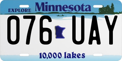 MN license plate 076UAY