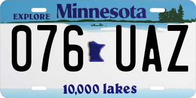 MN license plate 076UAZ