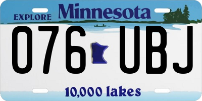 MN license plate 076UBJ