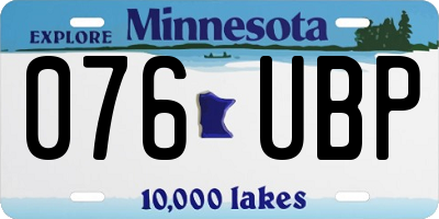MN license plate 076UBP