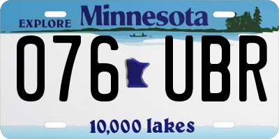 MN license plate 076UBR