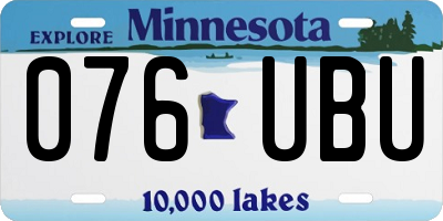 MN license plate 076UBU