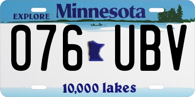 MN license plate 076UBV