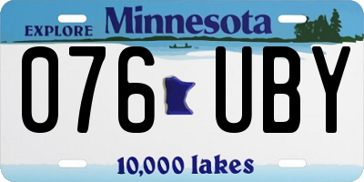 MN license plate 076UBY