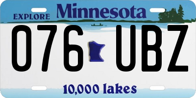 MN license plate 076UBZ