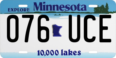 MN license plate 076UCE